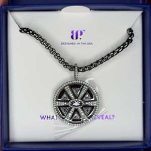 Stylish Black and Silver Pendant Necklace